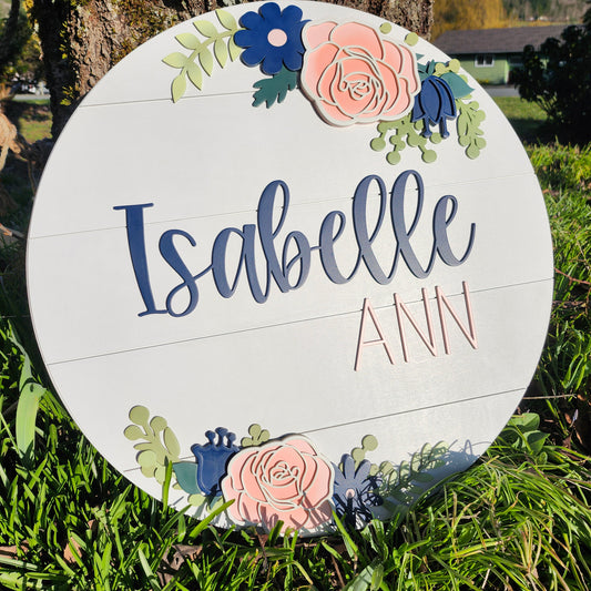 Mixed Florals Nursery Sign