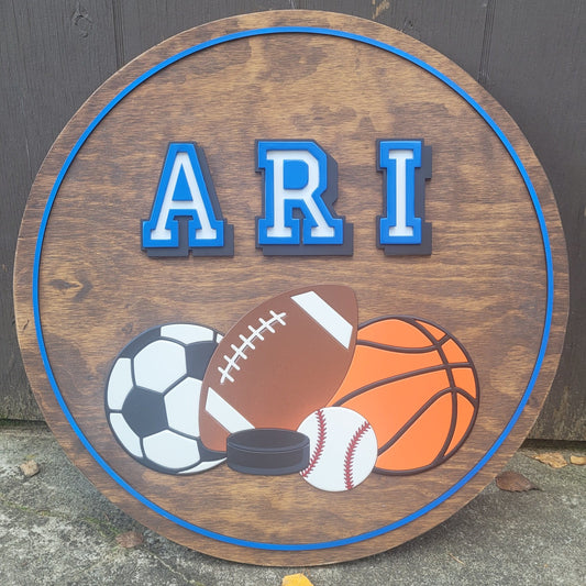 Sports Theme Name Sign