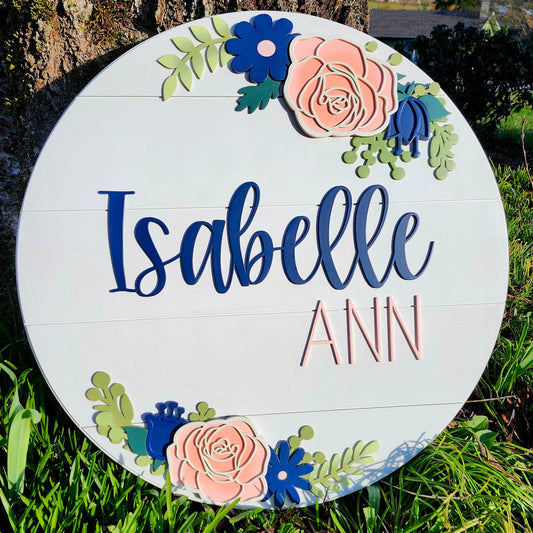 Mixed Florals Nursery Sign