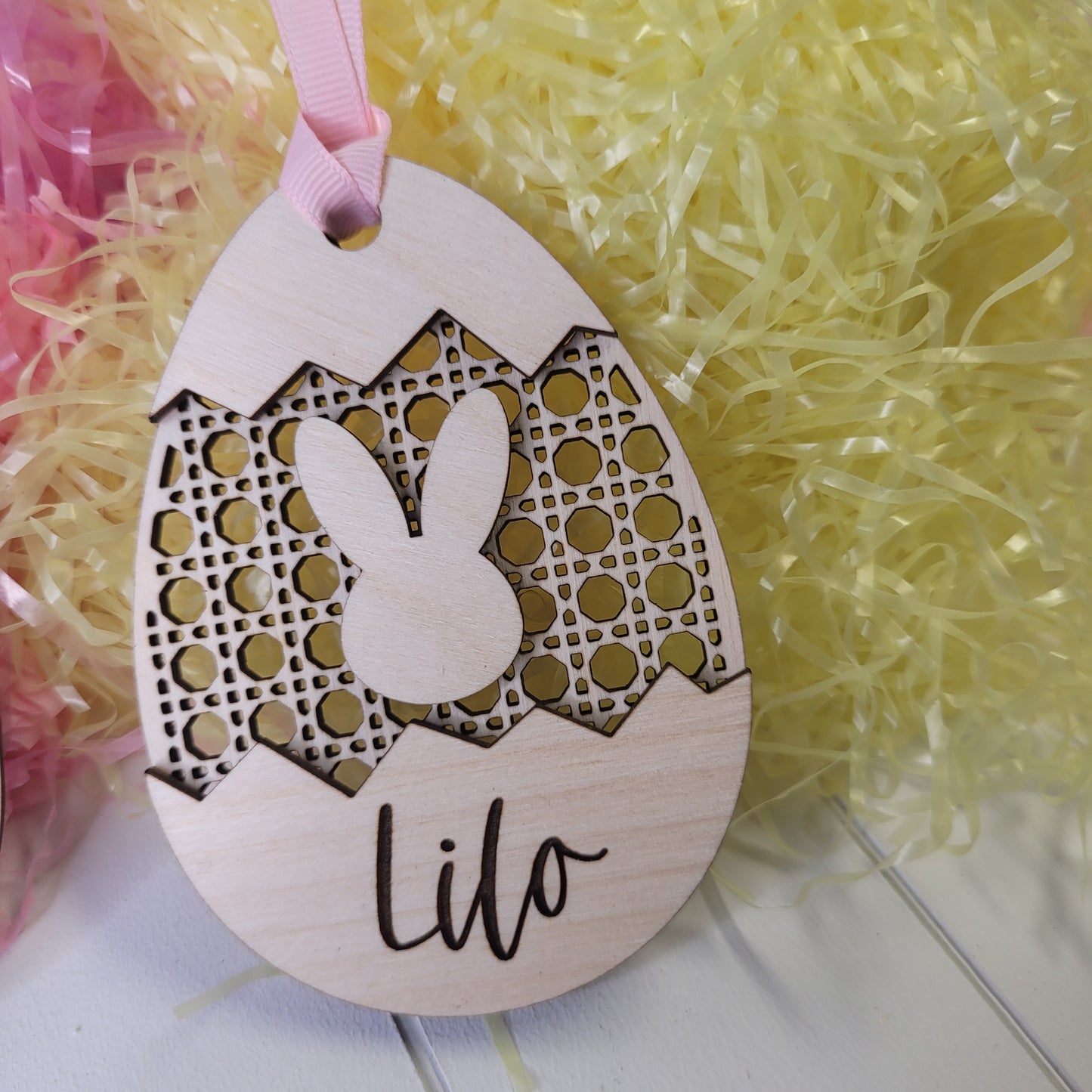 Easter Rattan Tag